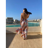 Stefani Satin Backless Summer Dress - Colorful