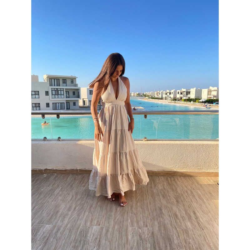 Beige Amalfi Linen Dress