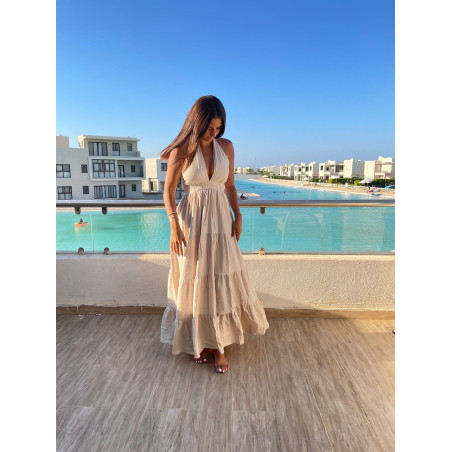 Beige Amalfi Linen Dress