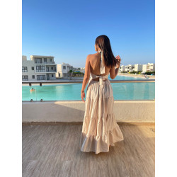 Beige Amalfi Linen Dress