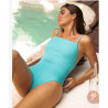 Textured Square Neck One-Piece Swimsuit