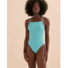Textured Square Neck One-Piece Swimsuit