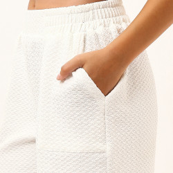 White Comfy Chic  Knitwear Shorts