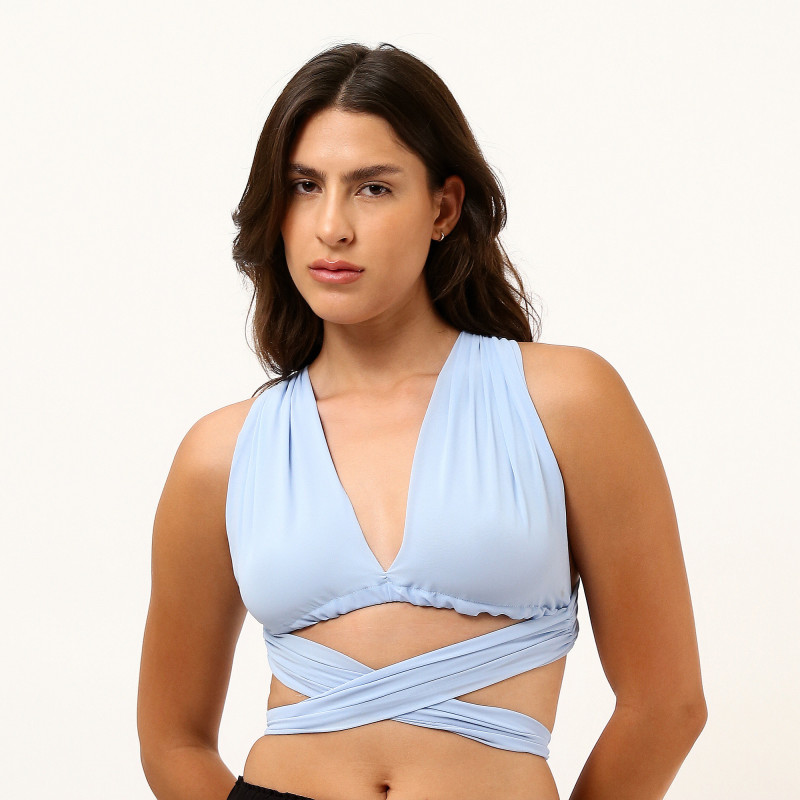 Cynthia Sexy Plain Tie Back Wide Strap Women's Top