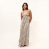 STEFANI WOMEN SATIN BACKLESS SUMMER DRESS - Blue
