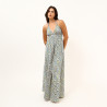Stefani Women Satin Backless Summer Dress - Green
