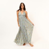 Stefani Women Satin Backless Summer Dress - Green