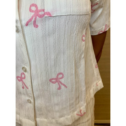 Bow Printed Sweet Sleepwear Pyjama Set