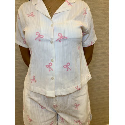 Bow Printed Sweet Sleepwear Pyjama Set