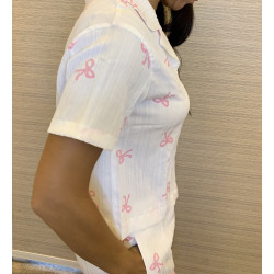 Bow Printed Sweet Sleepwear Pyjama Set