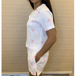 Bow Printed Sweet Sleepwear Pyjama Set