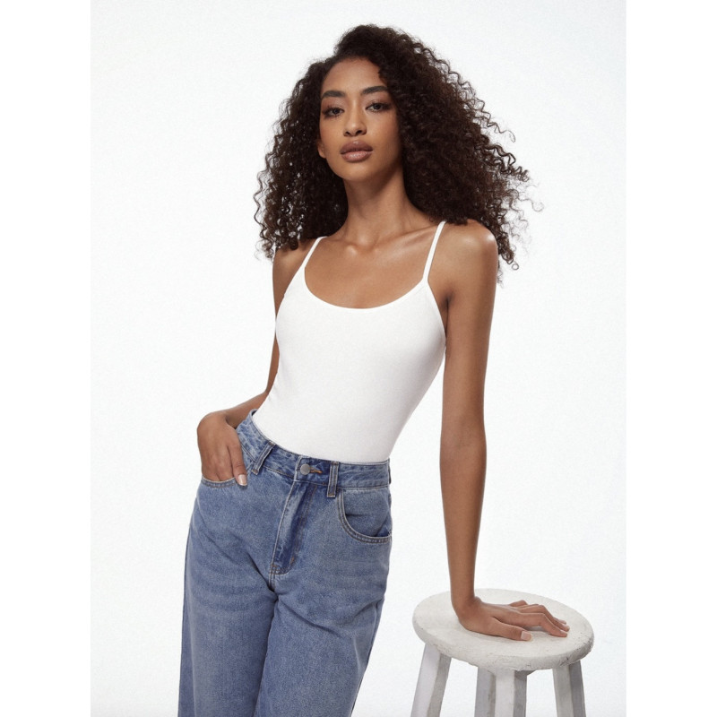 WHITE BASIC Solid Cami Top