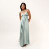 Stefani Women Mint Satin Backless Evening Dress