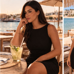 copy of Laura White Ribbed Knit Dress